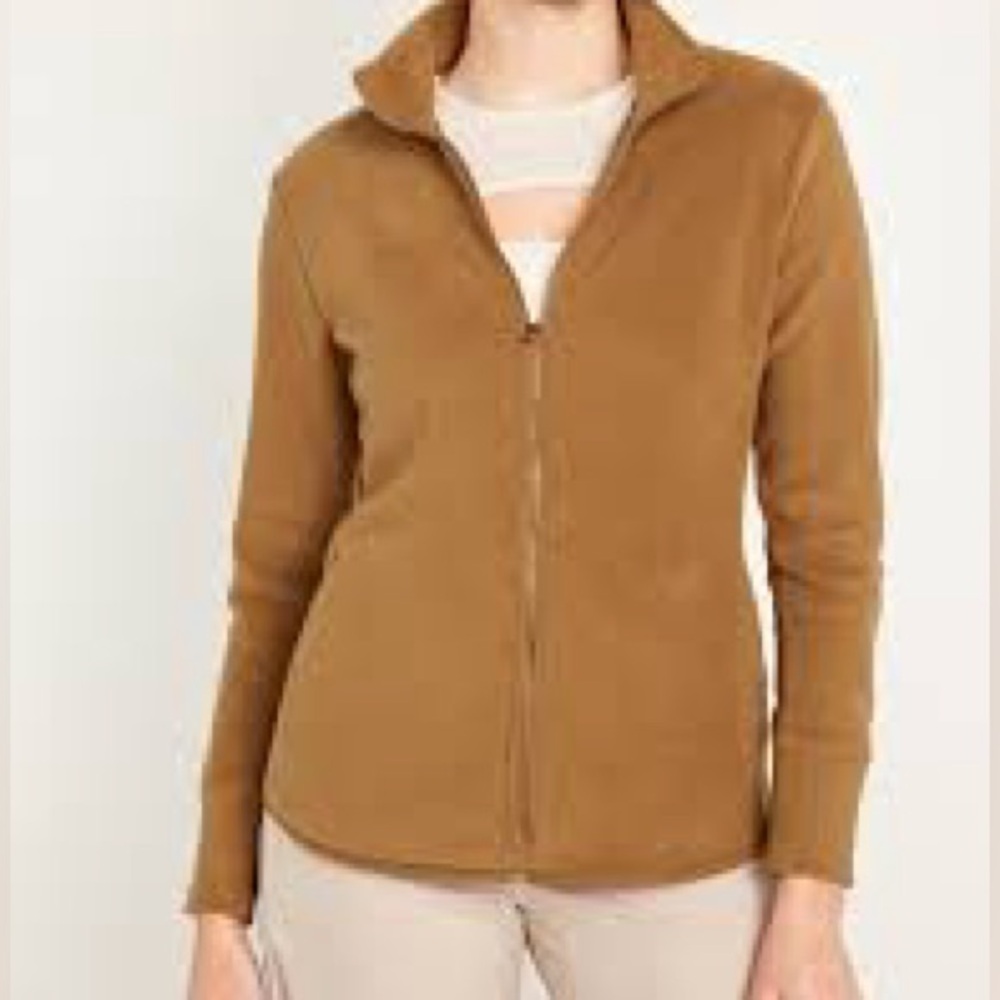 Old Navy Tan Full Zip Fleece Jacket